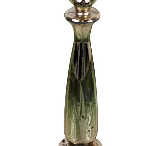 Vintage Royal Haeger Leaf Serving Tray: Green Ceramic, Gold Handle - Picture 2 of 7